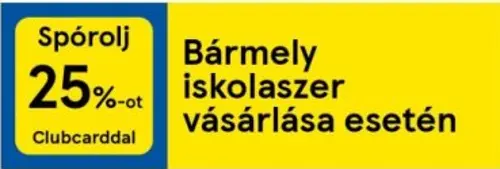 25% kedvezmény az iskolaszerekre Clubcarddal