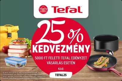 25% kedvezmény Tefal/WMF edényekre 5 ezer Ft felett