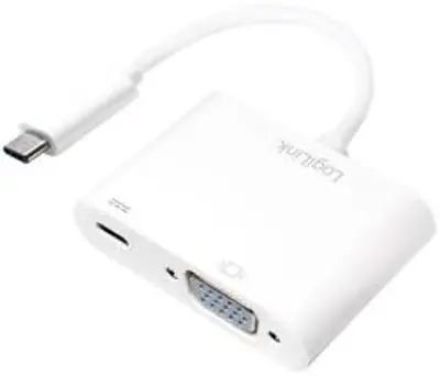 LOGILINK USB 3.1 Type C VGA/D-Sub + Átalakító Fehér 14cm UA0260