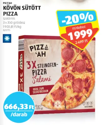 Pizz'ah kövön sütött szalámis pizza (3x350g)