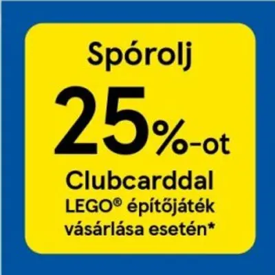 25% kedvezmény LEGO-kra Clubcarddal