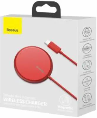 Baseus Mini Magnetic Wireless Charger USB-C kábel 1,5m 15W Red vezeték nélküli töltő