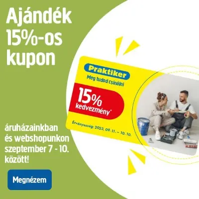 2023.09.07-10. között 15% kupon a vásárlás mellé