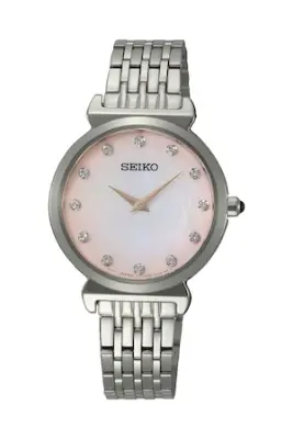 Seiko, Rozsdamentes acél karóra cirkóniával díszítve, Ezüstszín