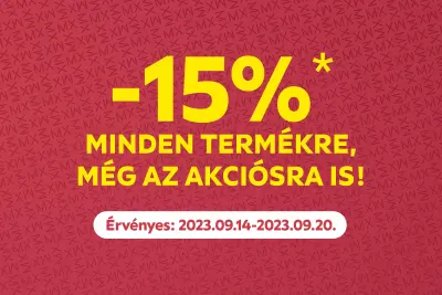 15% kedvezmény mindenre