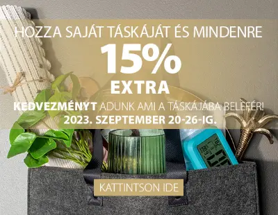 Extra 15% kedvezmény arra, ami a táskádba fér