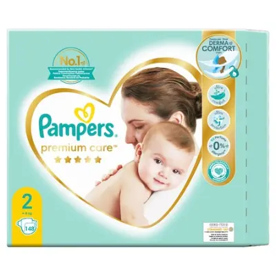 Pampers Premium Care Pelenka, 2 Méret, 148 db, 4kg-8kg