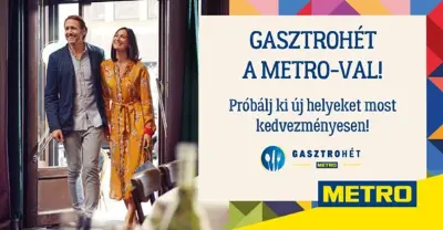 Gasztrohét a Metro-val! (5 ezer Ft kedvezmény 10 ezer Ft felett egy csomó étterembe)