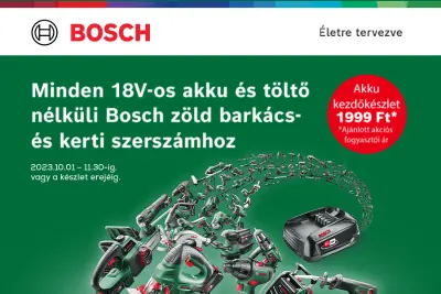 Minden 18V-os akku és töltő nélküli Bosch zöld barkács- kerti szerszámhoz ajándék akku kezdőkészlet