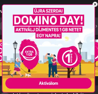 Telekom mai Domino Day: 1GB mobiladat