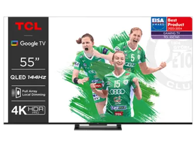 TCL QLED 55C745 TV, 139 cm, Smart Google 4K Ultra HD, 100 Hz, F osztály