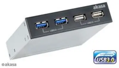 Akasa AK-ICR-12V3 2x USB 2.0 + 3.0 ezüst HUB