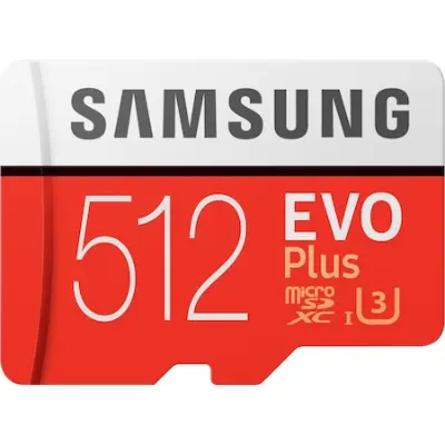 Samsung EVO Plus 512GB microSDXC UHS-I U3 100MB/s Full HD & 4K UHD Memóriakártya adapterrel