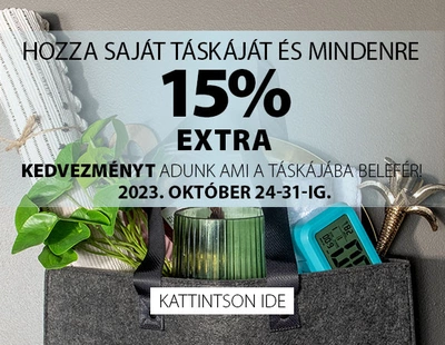 Extra 15% kedvezmény mindenre ami a táskádba fér