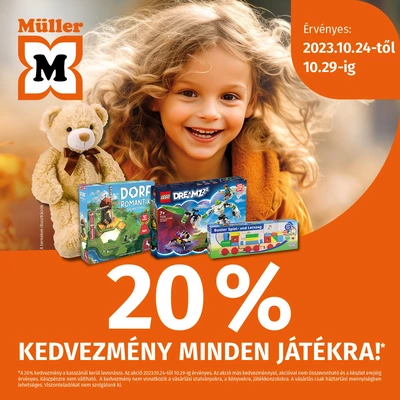 20% kedvezmény minden játékra