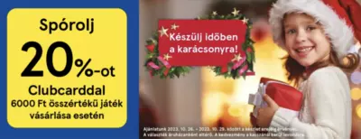 20% kedvezmény játékokra 6 ezer Ft felett ClubCarddal