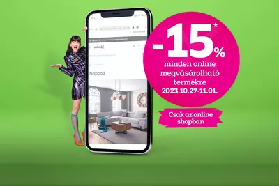 15% kedvezmény minden online megvásárolható termékre