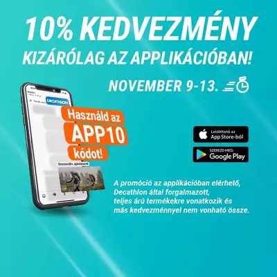 10% kedvezmény az appban