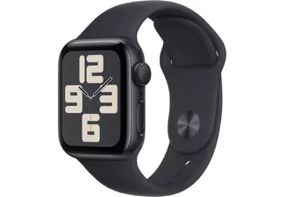 APPLE Watch SE 2023 GPS, 40mm, éjfekete alumíniumtok, sportszíj, S/M (MR9X3QH/A)