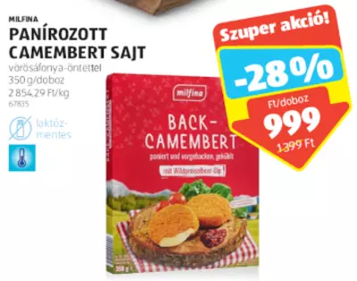 Milfine Panírozott Camembert Sajt, 350 g