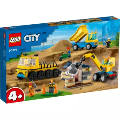 LEGO City Építőipari teherautók és bontógolyós daru (60391)