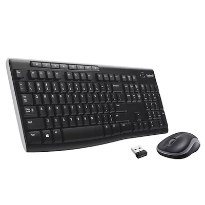 Logitech MK270 Vezeték nélküli billentyűzet és egér szett, USB 2.0, Nemzetközi kiosztás (920-004508), Fekete