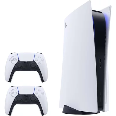 Sony PlayStation 5 konzol és 2 darab DualSense White kontroller