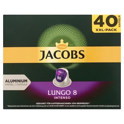 Jacobs Lungo Intenso (8) Nespresso kompatibilis kávékapszula, 40 db