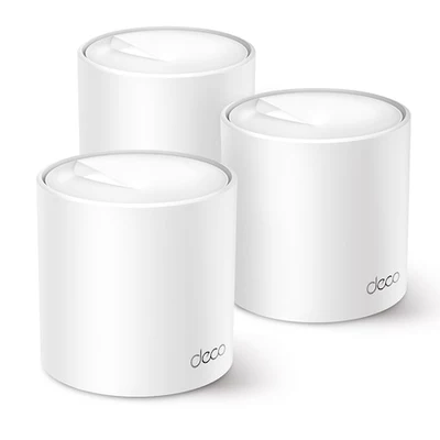 TP-LINK Deco X50 Wi-Fi Mesh rendszer (3 db), AX3000, Dual-Band, Gigabit, Szülői felügyelet, Hangvezérlés, Fehér