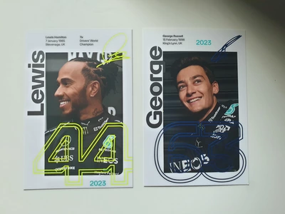 F1 Mercedes Driver Cards