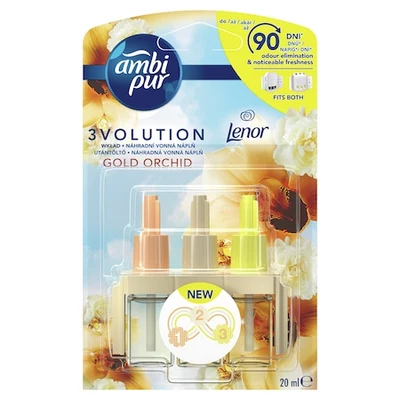 3x Ambi Pur 3Volution Elektromos légfrissítő-utántöltő, 20 ml, Gold Orchid