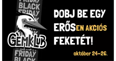 Black Friday csak 3 napig a Gémklub-on!