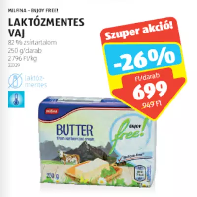 Milfina Laktózmentes vaj, 250 g