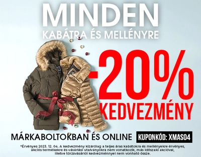 Minden teljes áras kabátra és mellényre 20% kedvezmény