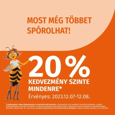 20% kedvezmény szinte mindenre