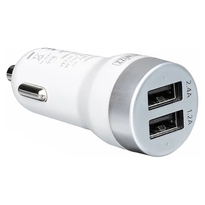 Artwizz Autós töltő, 2 x USB, Fehér/Ezüst