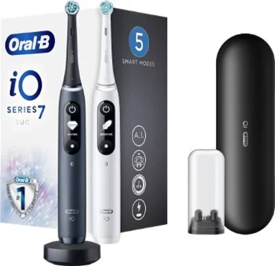 Oral-B iO Series 7 Duo Black Onyx&White Alabaster Mágneses fogkefék elektromos fogkefe