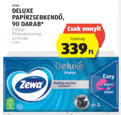 Zewa Deluxe papírzsebkendő, 90 db