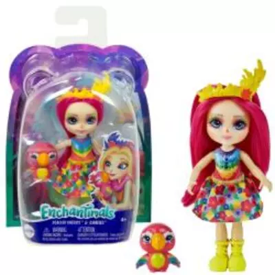 Mattel Enchantimals: Kistesó baba és állatka - Papagáj