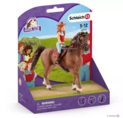 Schleich 42539 Vörös hajú Hannah mozgó végtagokkal lovon