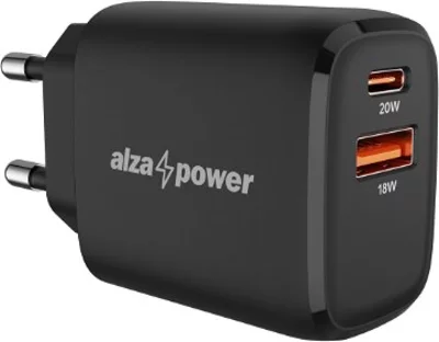 AlzaPower A100 Fast Charge 20W fekete töltő adapter