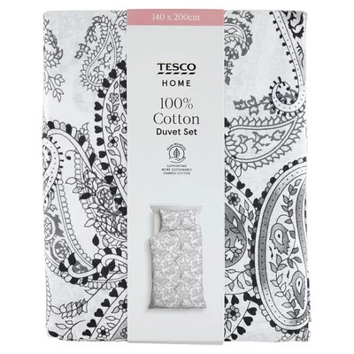 Tesco Home ágynemű szett fekete paisley 140 cm x 200