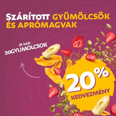 Szárított gyümölcsök és magvak 20% kedvezménnyel