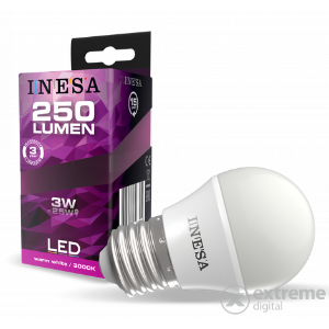 Inesa LED gömb izzó E27, 3W, 250lm, 3000K, 6db (60639)