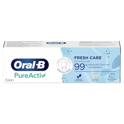 3x Oral-B PureActiv Freshness Care Fogkrém, 75 ml