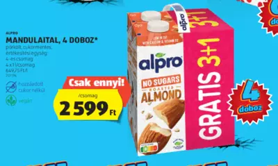 Alpro Mandulaital, 4 doboz