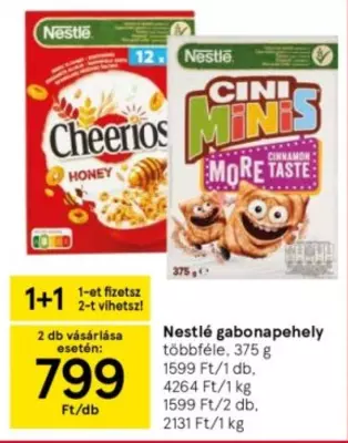 Nestlé gabonapehely, többféle (2 darab esetén)