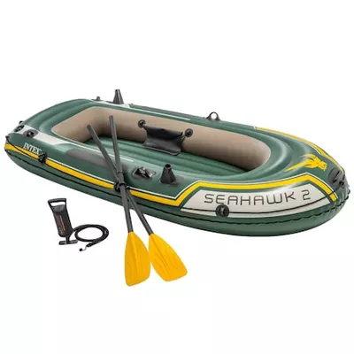 Intex Seahawk 2 Felfújható csónak evezőkkel, Pumpa, 2.36m x 114m, Zöld