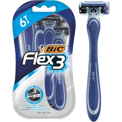 Eldobható borotva, 3 penge, BIC Flex 6 db