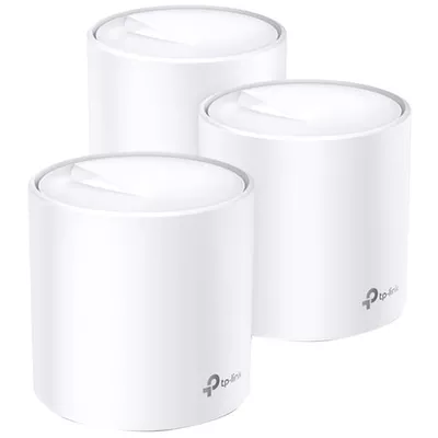 TP-LINK Deco X20(3-pack) Dual-Band Gigabit AX1800 Wi-Fi Mesh rendszer, Full Home Coverage, Fehér